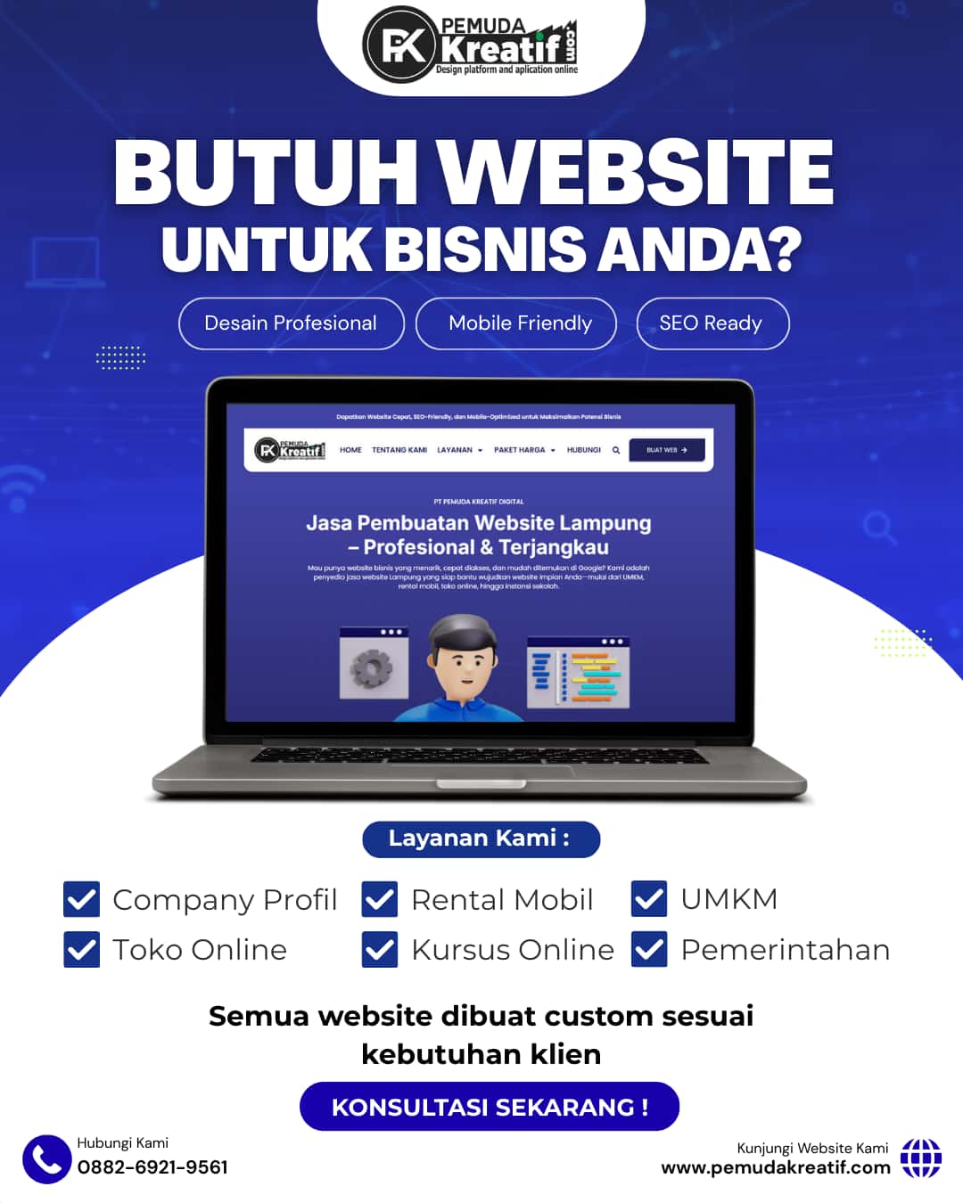 Jasa pembuatan website profesional di Lampung